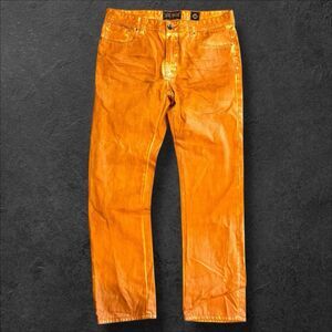 Akoo 36 Relaxed Fit Orange Denim Jeans A&D Collection VTG Style Streetwear NWOT